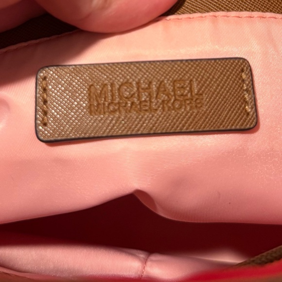 Michael Michael Kors Kempton Medium Nylon Tote With Leather Trim in Red/Khaki! - Picture 8 of 13